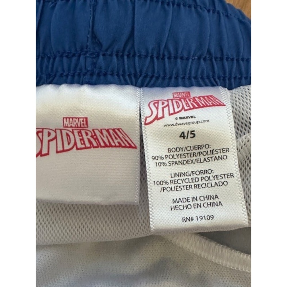 Marvel Spider-Man Boys Swim Trunks Size 4/5 Blue Red Swim Shorts - Picture 8 of 8
